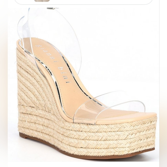 Gianni Bini Safina Three Clear Platform Espadrille Wedges - Picture 2 of 12